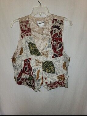 A.K.F. womens size large Floral Print Vest